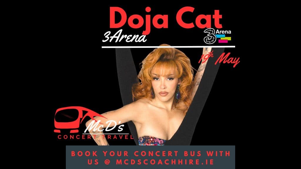 Doja Cat @ 3Arena 2026 at 3Arena — Coach transport from Galway with McD's Coach Hire